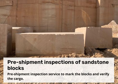 inspection of sandstone blocks